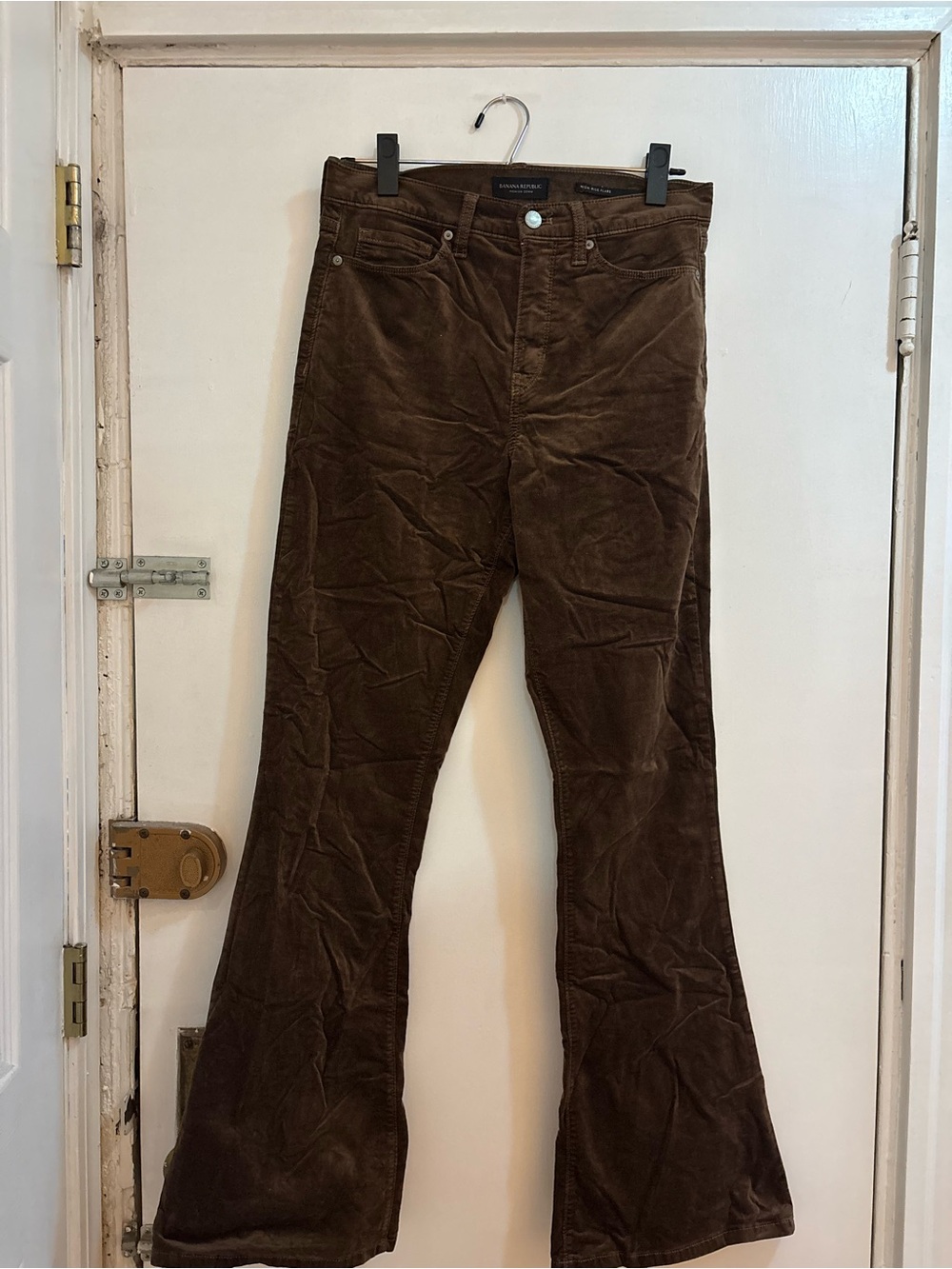 Banana Republic Brown Velvet High-Rise Flared Jeans
